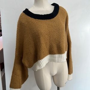 Nona tri-cot made in italy color block crop top size medium